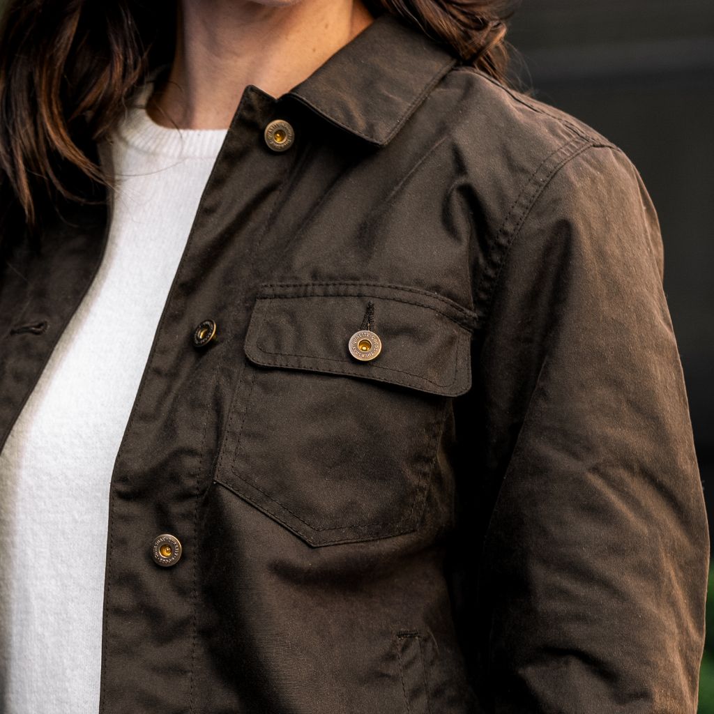 Waxed Canvas Field Jacket | Dark Olive