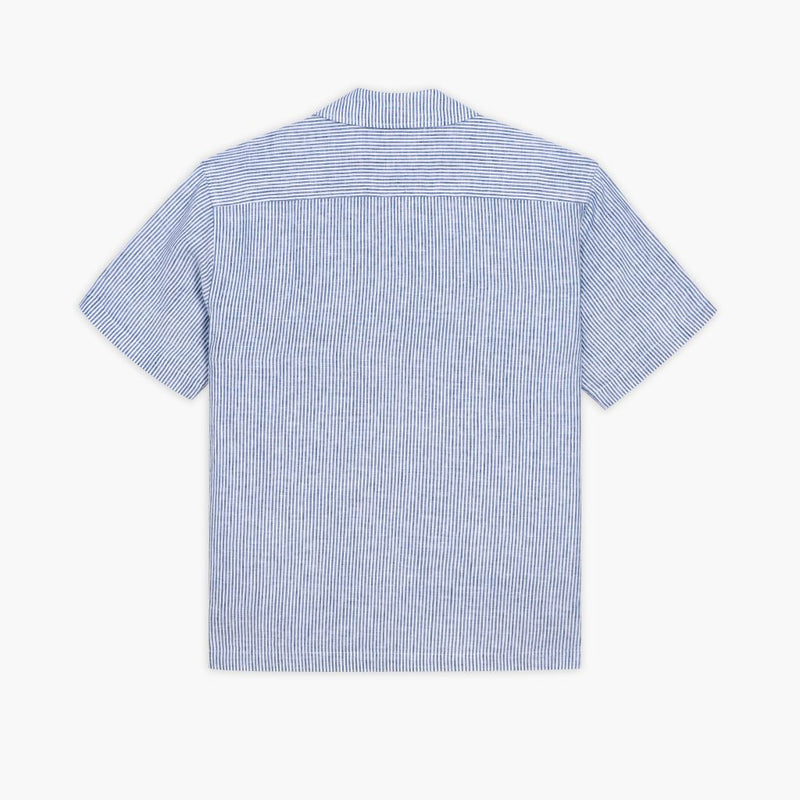 Linen Camp Shirt | White & Indigo