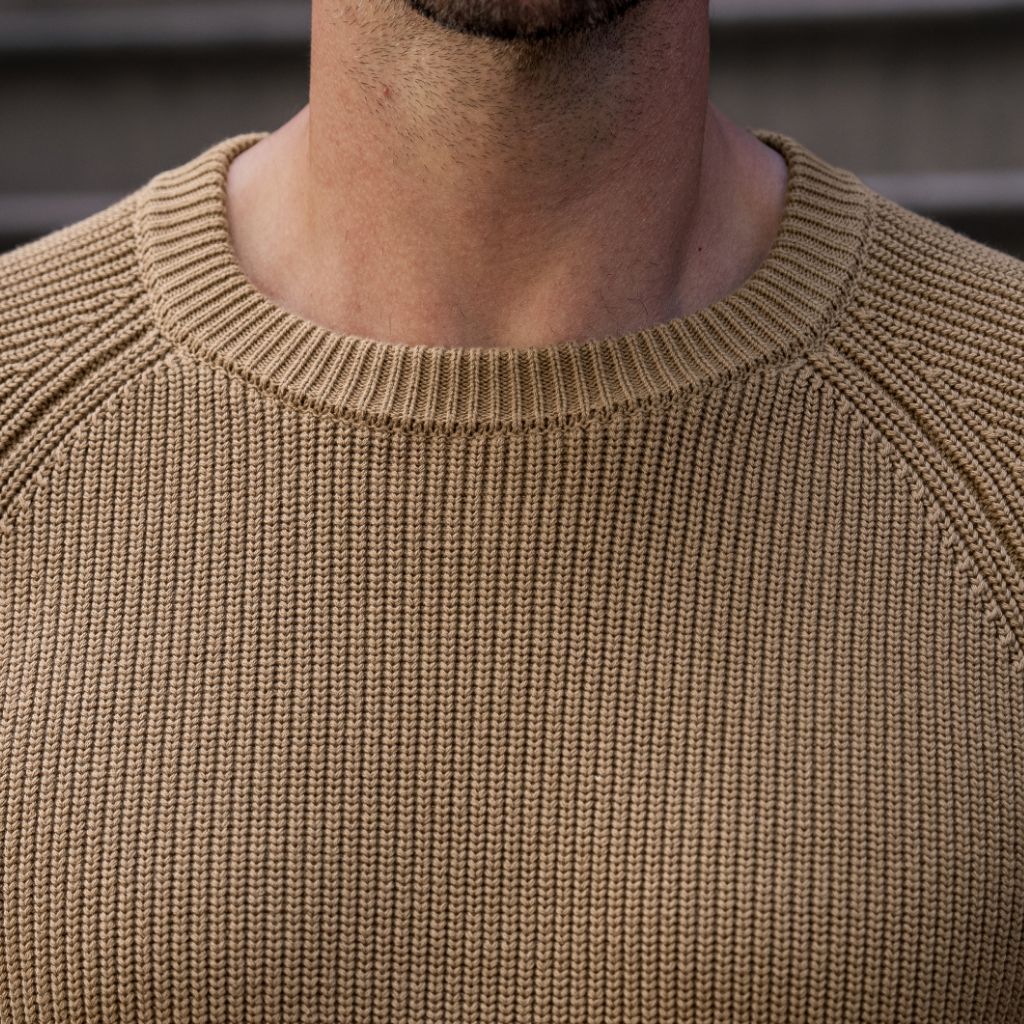 Ribbed Crewneck Sweater | Camel